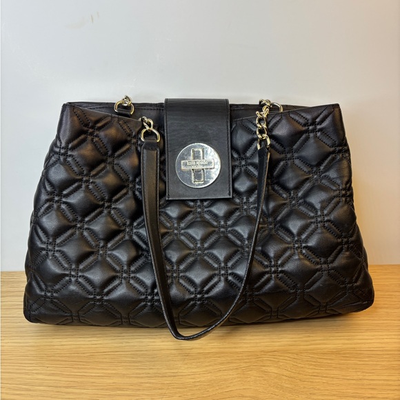Kate Spade Astor Court “Elena” Black Quilted Leather Handbag Like New!!